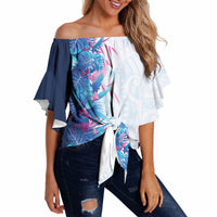 Hawaii Tropical Plant UliUli Off Shoulder Wrap Waist Top Vibrant Polynesian Pattern LT01 - Polynesian Pride