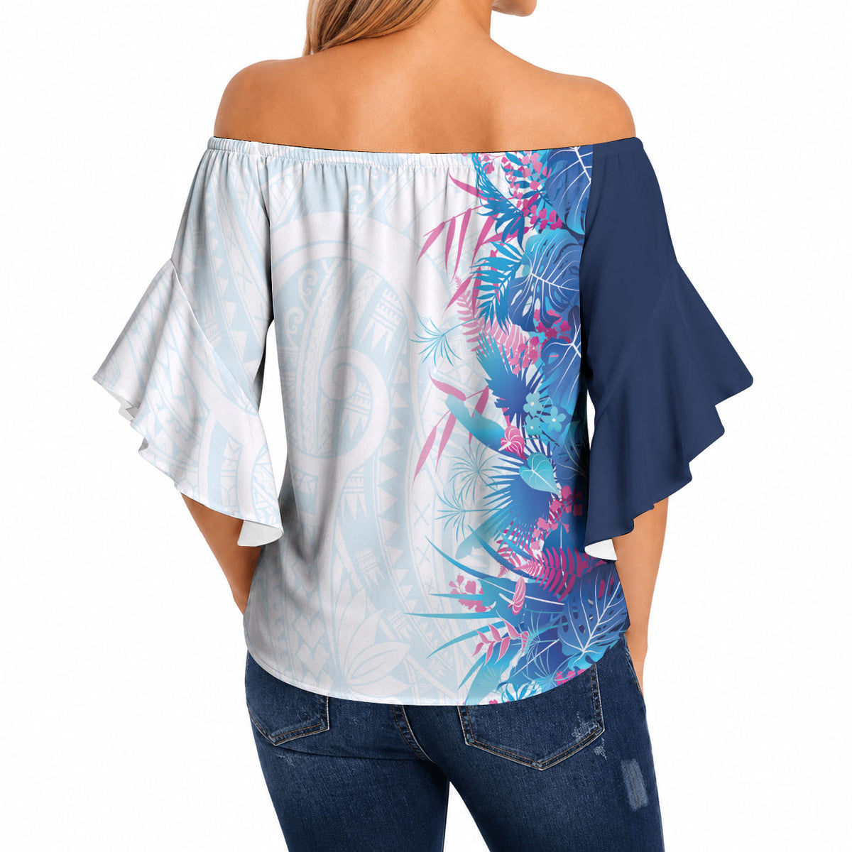 Hawaii Tropical Plant UliUli Off Shoulder Wrap Waist Top Vibrant Polynesian Pattern LT01 - Polynesian Pride