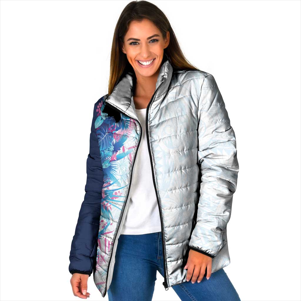 Hawaii Tropical Plant UliUli Padded Jacket Vibrant Polynesian Pattern