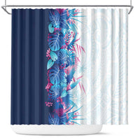 Hawaii Tropical Plant UliUli Shower Curtain Vibrant Polynesian Pattern