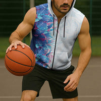 Hawaii Tropical Plant UliUli Sleeveless Zip Hoodie Vibrant Polynesian Pattern LT01 - Polynesian Pride