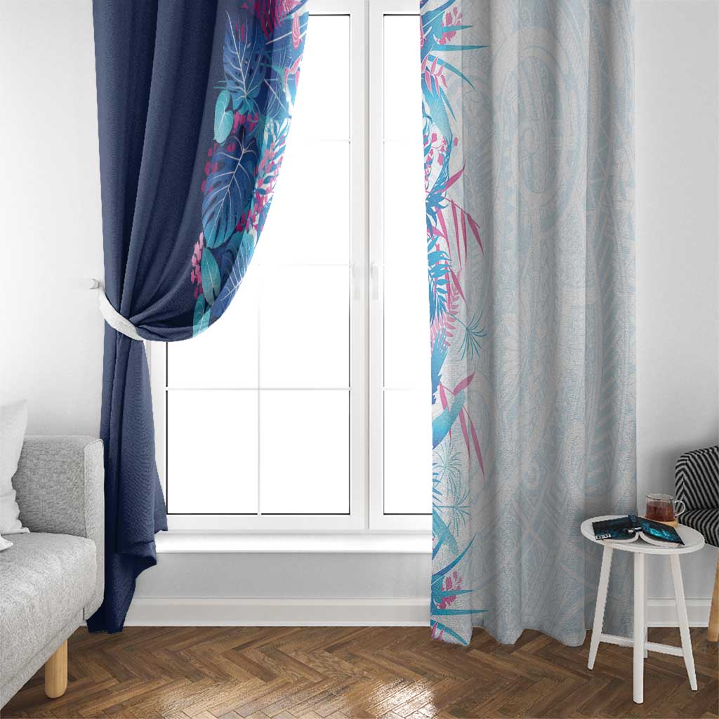 Hawaii Tropical Plant UliUli Window Curtain Vibrant Polynesian Pattern