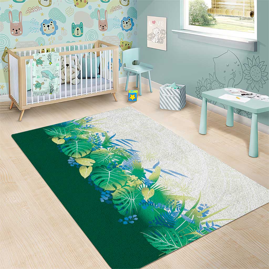 Hawaii Tropical Plant Omaomao Area Rug Vibrant Polynesian Pattern