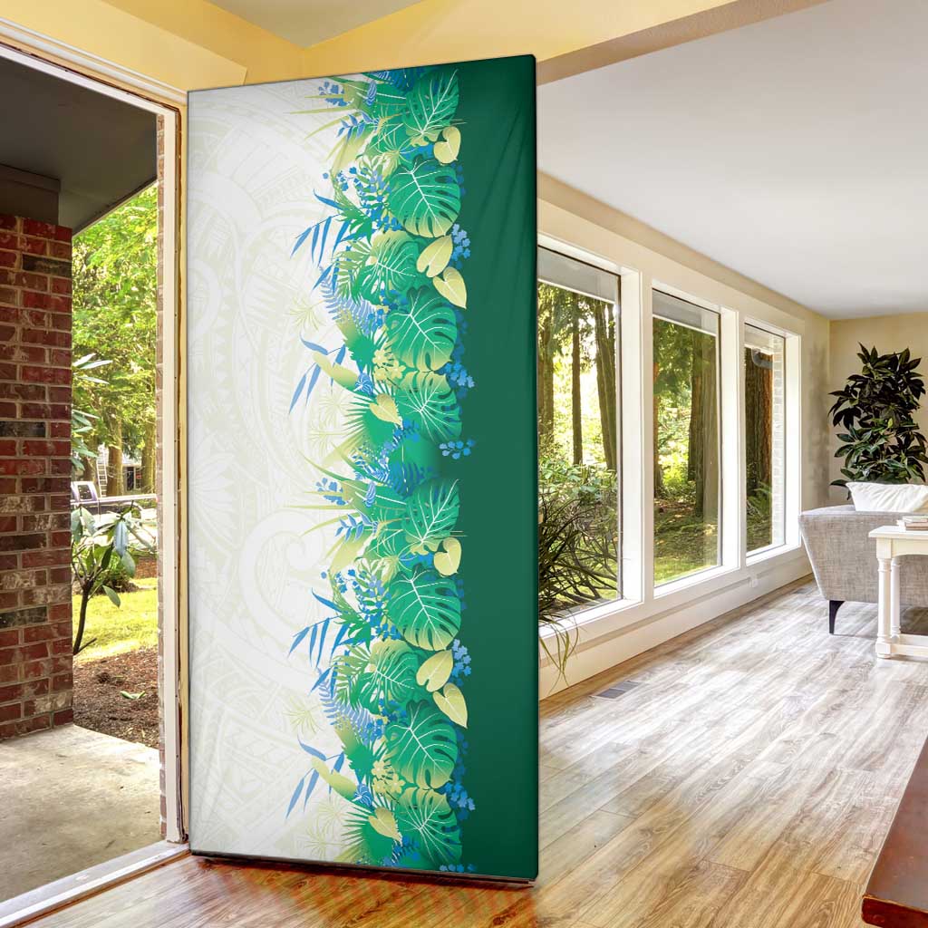 Hawaii Tropical Plant Omaomao Door Cover Vibrant Polynesian Pattern