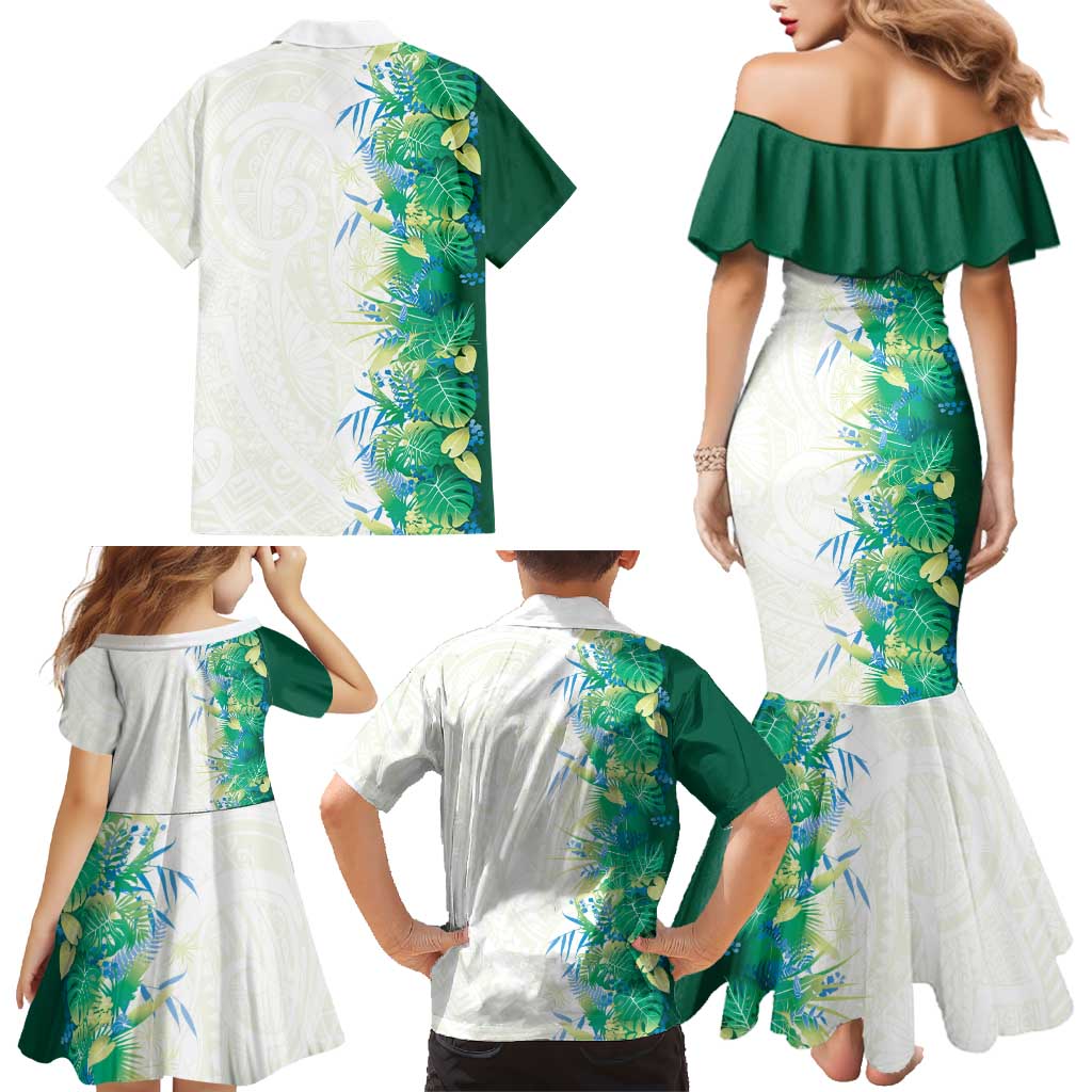 Hawaii Tropical Plant Omaomao Family Matching Mermaid Dress and Hawaiian Shirt Vibrant Polynesian Pattern LT01 - Polynesian Pride