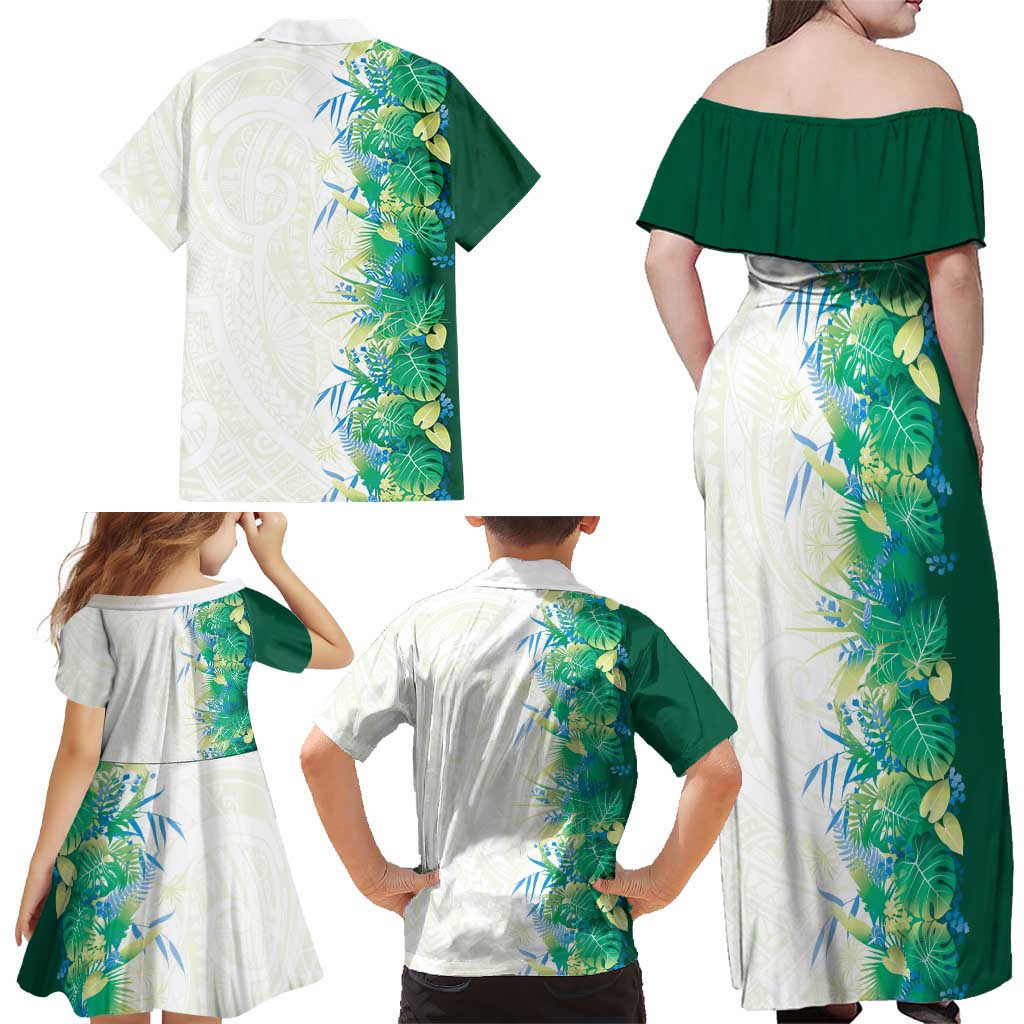 Hawaii Tropical Plant Omaomao Family Matching Off Shoulder Maxi Dress and Hawaiian Shirt Vibrant Polynesian Pattern LT01 - Polynesian Pride