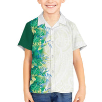 Hawaii Tropical Plant Omaomao Kid Hawaiian Shirt Vibrant Polynesian Pattern LT01 Kid Green - Polynesian Pride