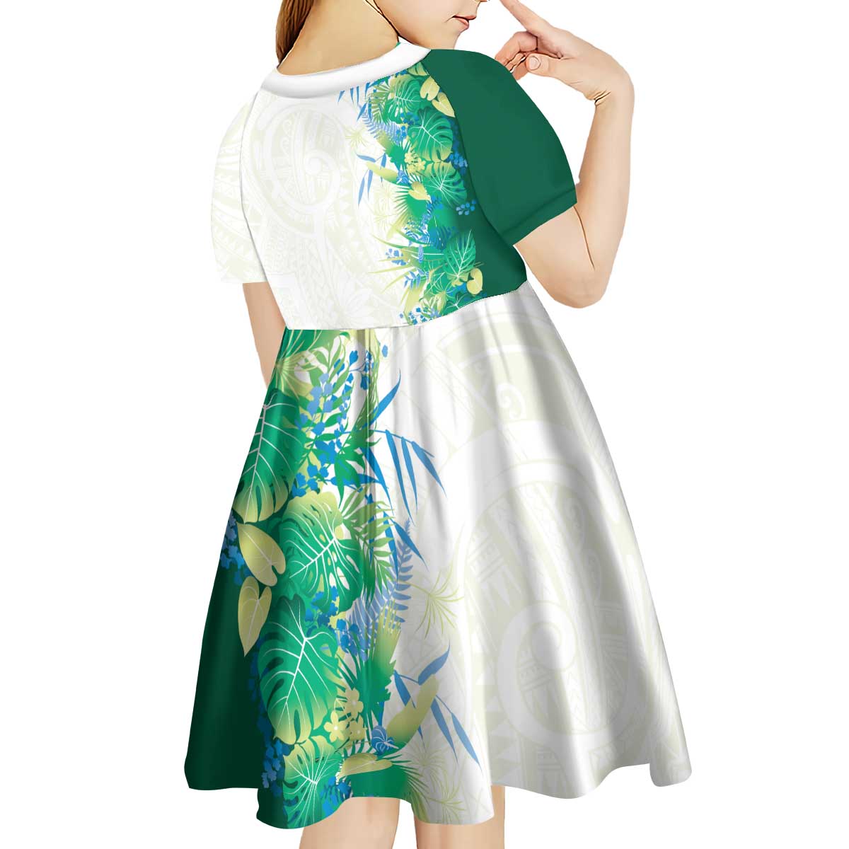 Hawaii Tropical Plant Omaomao Kid Short Sleeve Dress Vibrant Polynesian Pattern