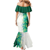 Hawaii Tropical Plant Omaomao Mermaid Dress Vibrant Polynesian Pattern