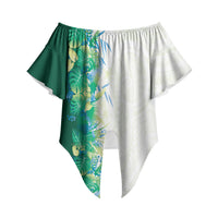 Hawaii Tropical Plant Omaomao Off Shoulder Wrap Waist Top Vibrant Polynesian Pattern LT01 Green - Polynesian Pride