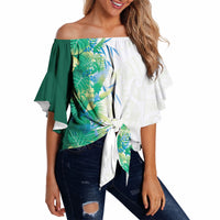 Hawaii Tropical Plant Omaomao Off Shoulder Wrap Waist Top Vibrant Polynesian Pattern LT01 - Polynesian Pride