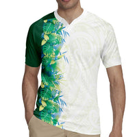 Hawaii Tropical Plant Omaomao Rugby Jersey Vibrant Polynesian Pattern