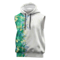 Hawaii Tropical Plant Omaomao Sleeveless Hoodie Vibrant Polynesian Pattern