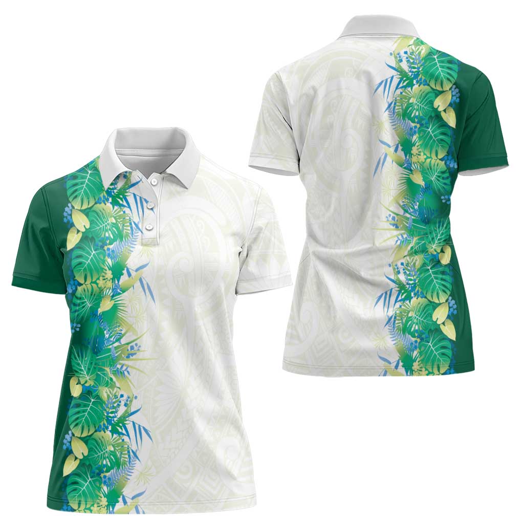 Hawaii Tropical Plant Omaomao Women Polo Shirt Vibrant Polynesian Pattern LT01 - Polynesian Pride