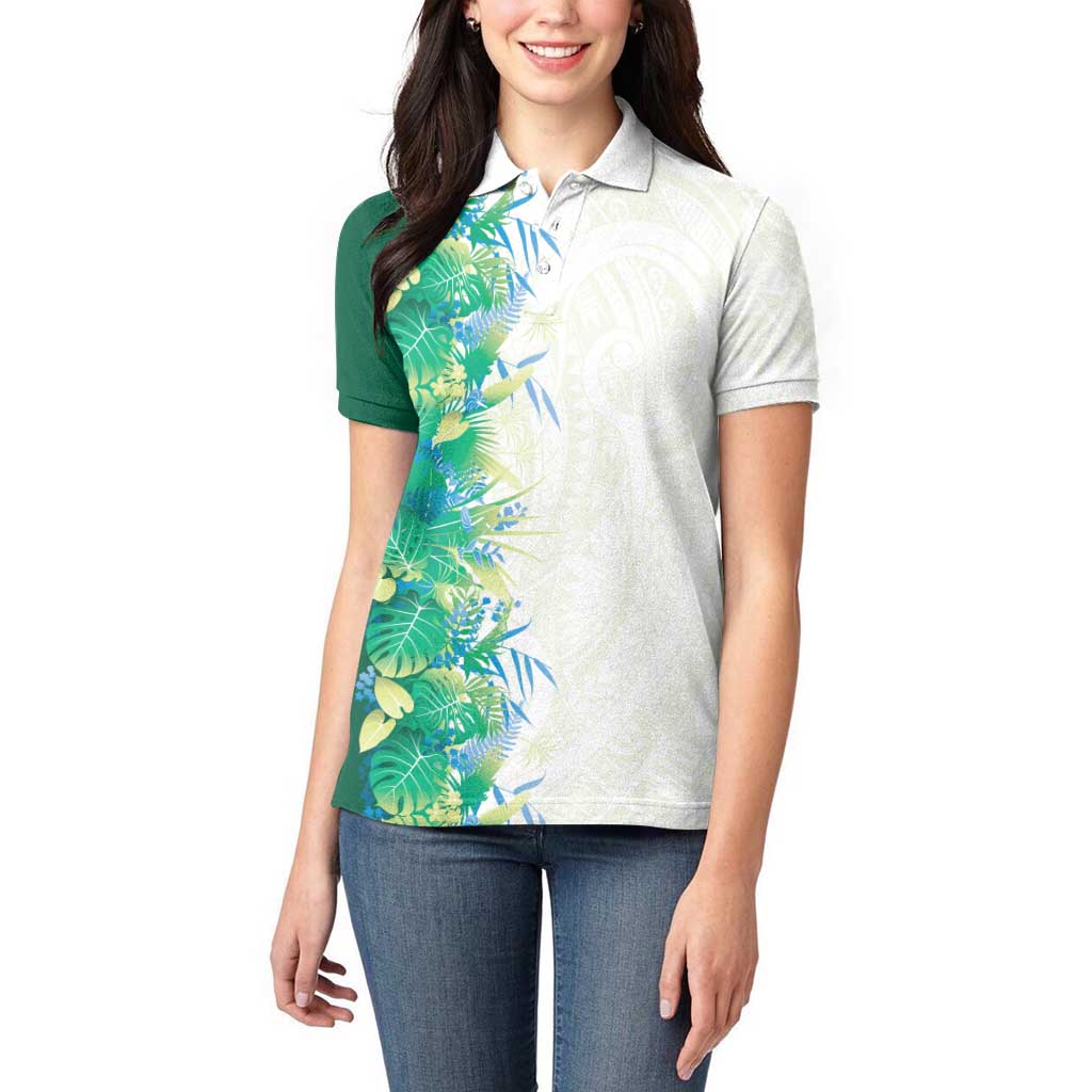 Hawaii Tropical Plant Omaomao Women Polo Shirt Vibrant Polynesian Pattern LT01 - Polynesian Pride