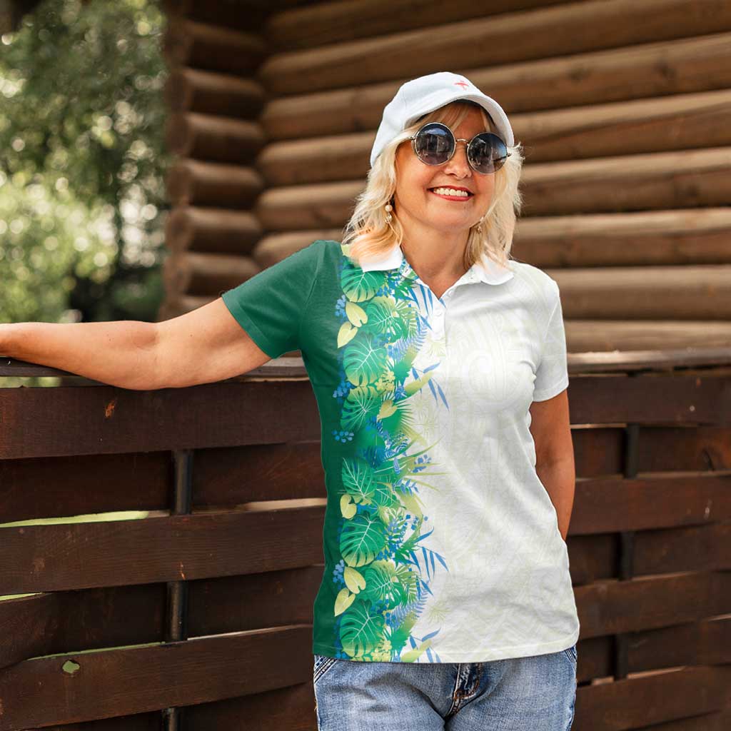 Hawaii Tropical Plant Omaomao Women Polo Shirt Vibrant Polynesian Pattern LT01 - Polynesian Pride