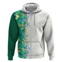 Hawaii Tropical Plant Omaomao Zip Hoodie Vibrant Polynesian Pattern