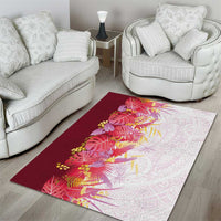 Hawaii Tropical Plant Akala Area Rug Vibrant Polynesian Pattern