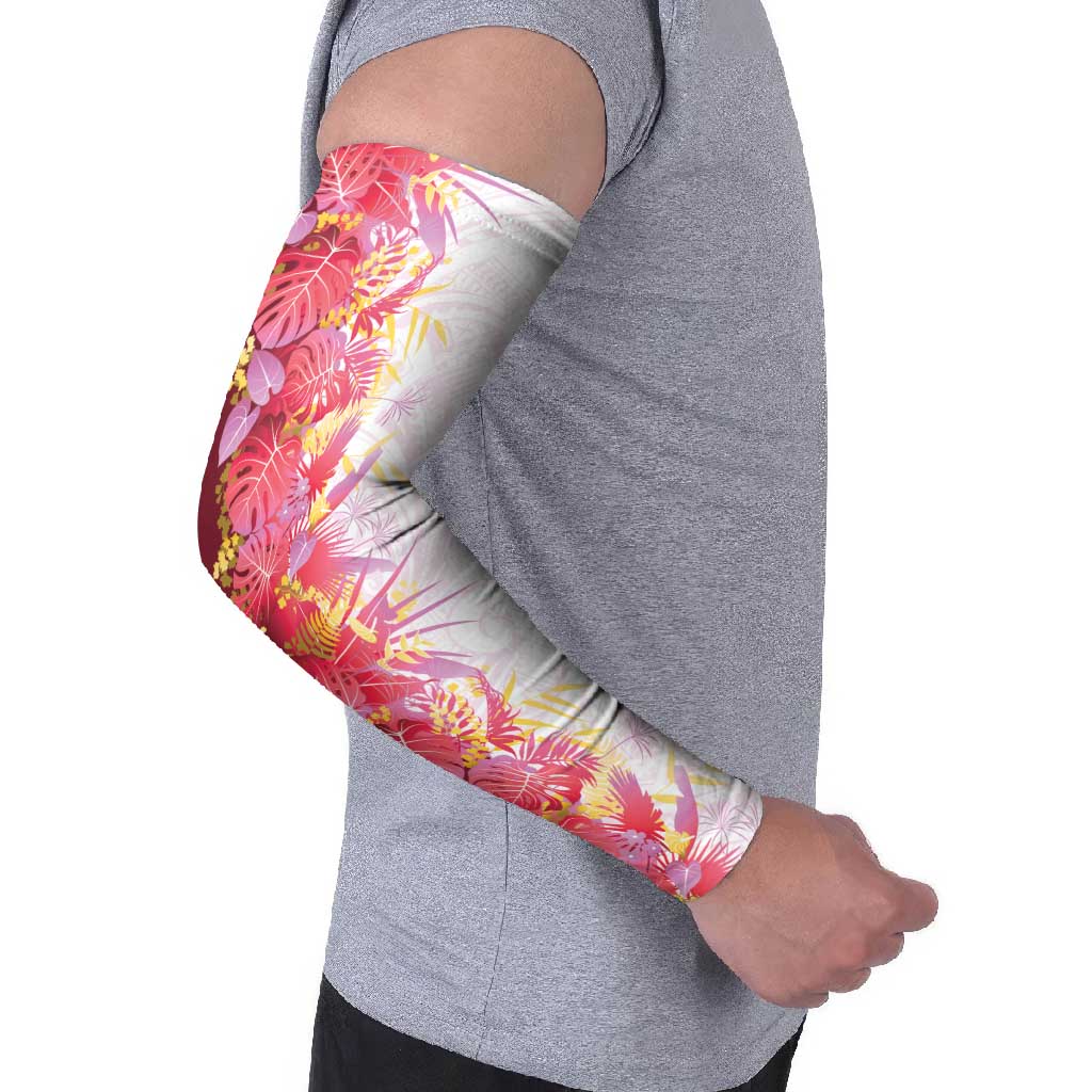Hawaii Tropical Plant Akala Arm Sleeves Vibrant Polynesian Pattern