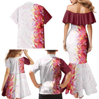 Hawaii Tropical Plant Akala Family Matching Mermaid Dress and Hawaiian Shirt Vibrant Polynesian Pattern LT01 - Polynesian Pride