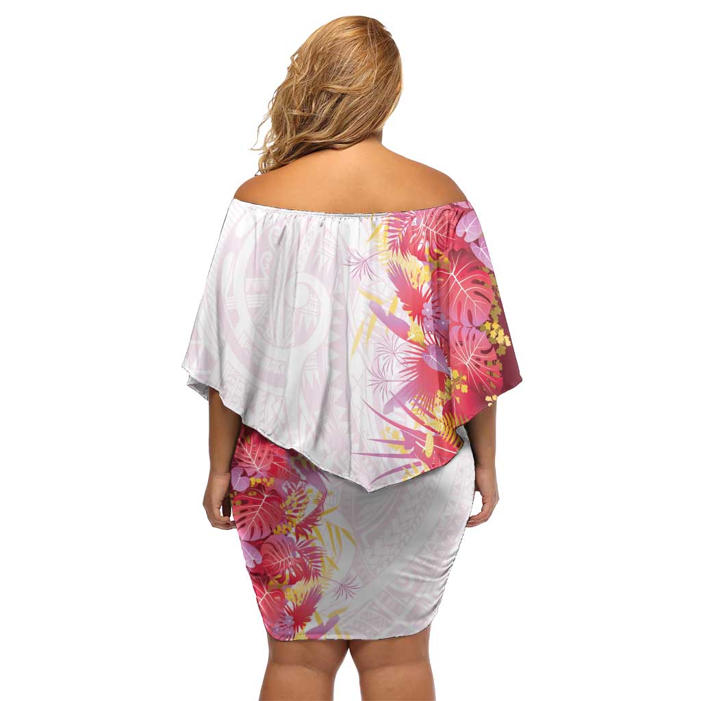 Hawaii Tropical Plant Akala Family Matching Off Shoulder Short Dress and Hawaiian Shirt Vibrant Polynesian Pattern LT01 - Polynesian Pride