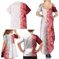 Hawaii Tropical Plant Akala Family Matching Summer Maxi Dress and Hawaiian Shirt Vibrant Polynesian Pattern LT01 - Polynesian Pride