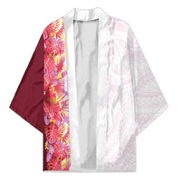 Hawaii Tropical Plant Akala Kimono Vibrant Polynesian Pattern