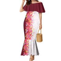 Hawaii Tropical Plant Akala Mermaid Dress Vibrant Polynesian Pattern LT01 Women Pink - Polynesian Pride