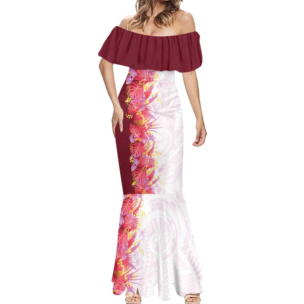 Hawaii Tropical Plant Akala Mermaid Dress Vibrant Polynesian Pattern LT01 - Polynesian Pride