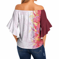 Hawaii Tropical Plant Akala Off Shoulder Wrap Waist Top Vibrant Polynesian Pattern LT01 - Polynesian Pride
