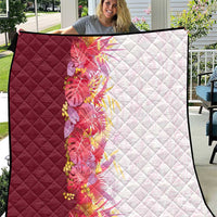 Hawaii Tropical Plant Akala Quilt Vibrant Polynesian Pattern