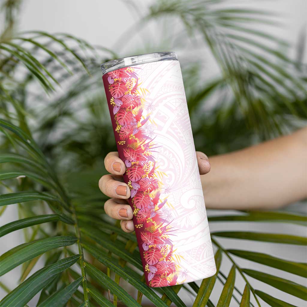 Hawaii Tropical Plant Akala Skinny Tumbler Vibrant Polynesian Pattern LT01 - Polynesian Pride