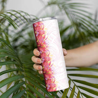 Hawaii Tropical Plant Akala Skinny Tumbler Vibrant Polynesian Pattern LT01 - Polynesian Pride