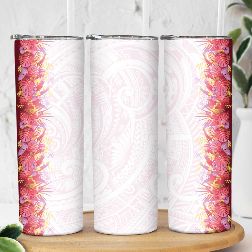 Hawaii Tropical Plant Akala Skinny Tumbler Vibrant Polynesian Pattern LT01 - Polynesian Pride