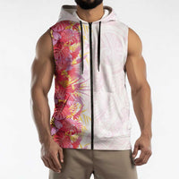 Hawaii Tropical Plant Akala Sleeveless Zip Hoodie Vibrant Polynesian Pattern LT01 - Polynesian Pride