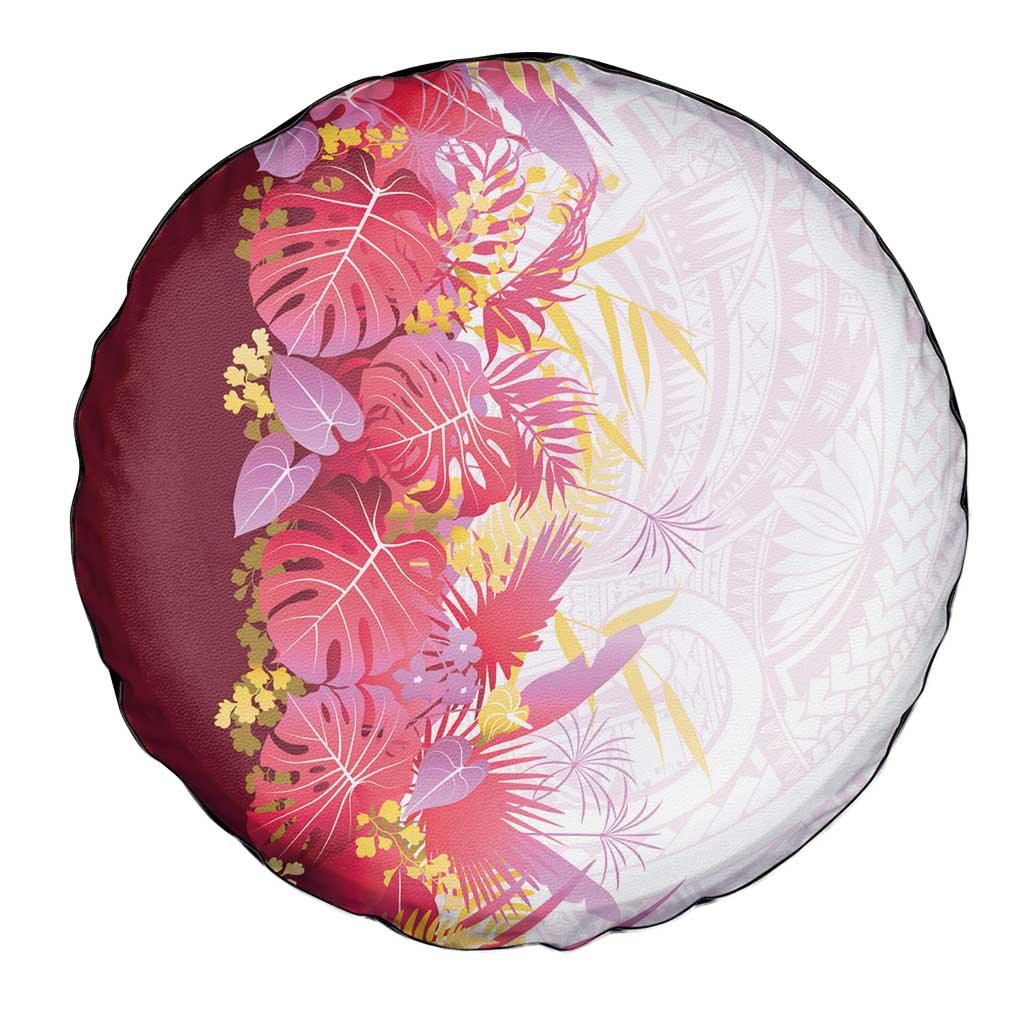 Hawaii Tropical Plant Akala Spare Tire Cover Vibrant Polynesian Pattern