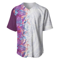 Hawaii Tropical Plant Poni Baseball Jersey Vibrant Polynesian Pattern