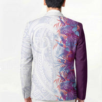 Hawaii Tropical Plant Poni Blazer Vibrant Polynesian Pattern