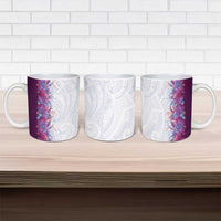 Hawaii Tropical Plant Poni Ceramic Mug Vibrant Polynesian Pattern