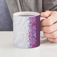 Hawaii Tropical Plant Poni Ceramic Mug Vibrant Polynesian Pattern