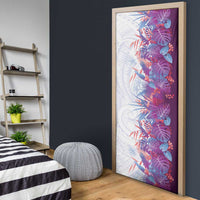 Hawaii Tropical Plant Poni Door Cover Vibrant Polynesian Pattern