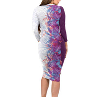 Hawaii Tropical Plant Poni Family Matching Long Sleeve Bodycon Dress and Hawaiian Shirt Vibrant Polynesian Pattern LT01 - Polynesian Pride
