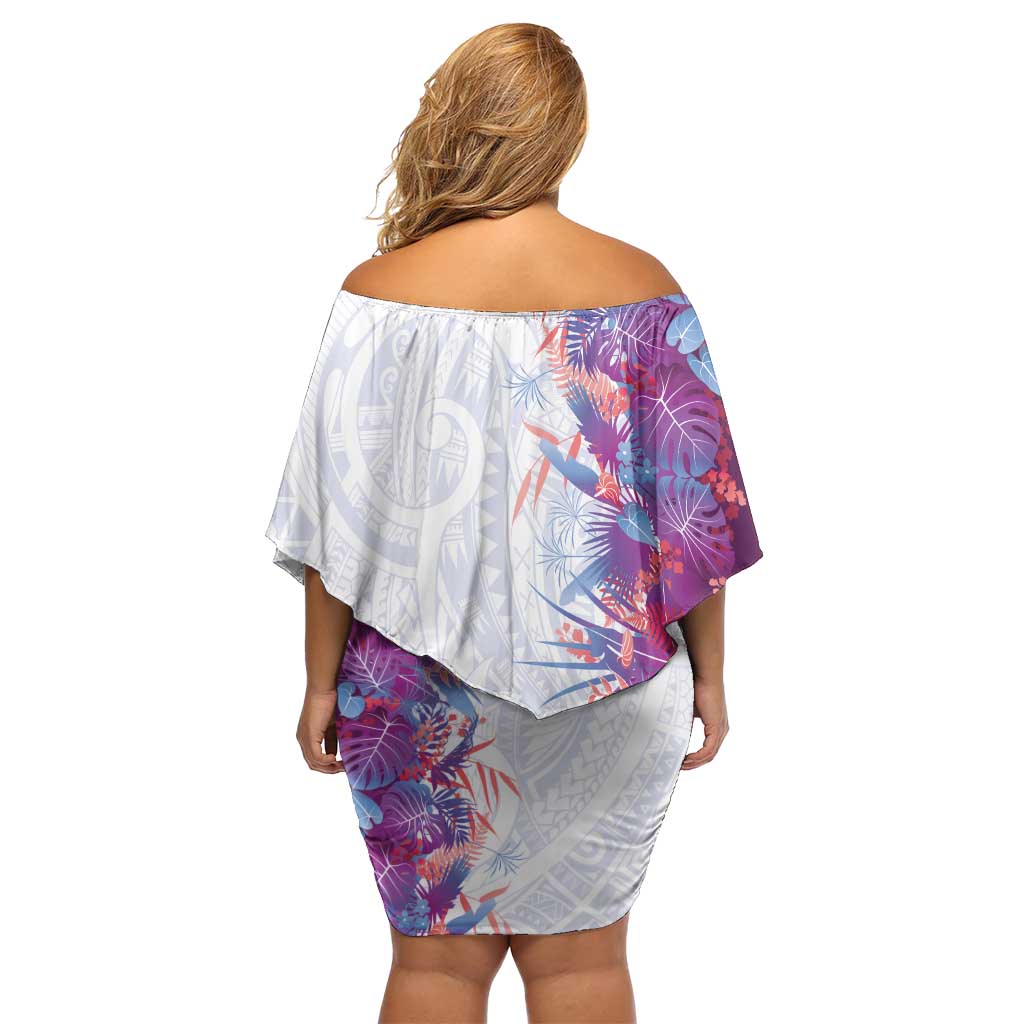 Hawaii Tropical Plant Poni Family Matching Off Shoulder Short Dress and Hawaiian Shirt Vibrant Polynesian Pattern LT01 - Polynesian Pride