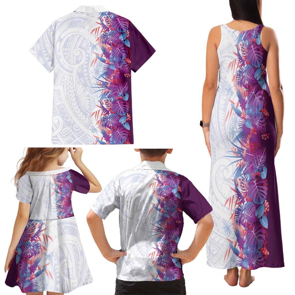Hawaii Tropical Plant Poni Family Matching Tank Maxi Dress and Hawaiian Shirt Vibrant Polynesian Pattern LT01 - Polynesian Pride