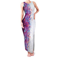 Hawaii Tropical Plant Poni Family Matching Tank Maxi Dress and Hawaiian Shirt Vibrant Polynesian Pattern LT01 Mom's Dress Purple - Polynesian Pride