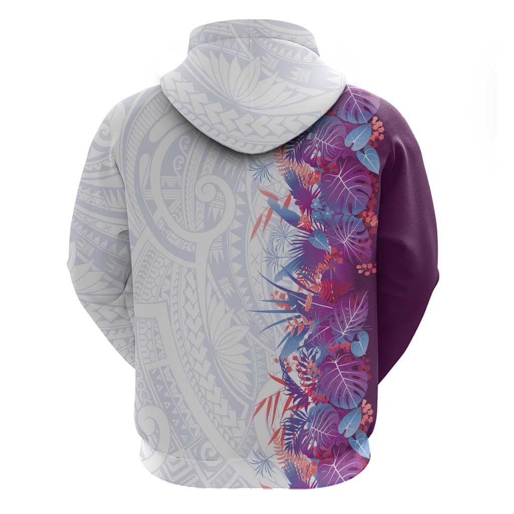 Hawaii Tropical Plant Poni Hoodie Vibrant Polynesian Pattern