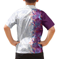 Hawaii Tropical Plant Poni Kid Hawaiian Shirt Vibrant Polynesian Pattern