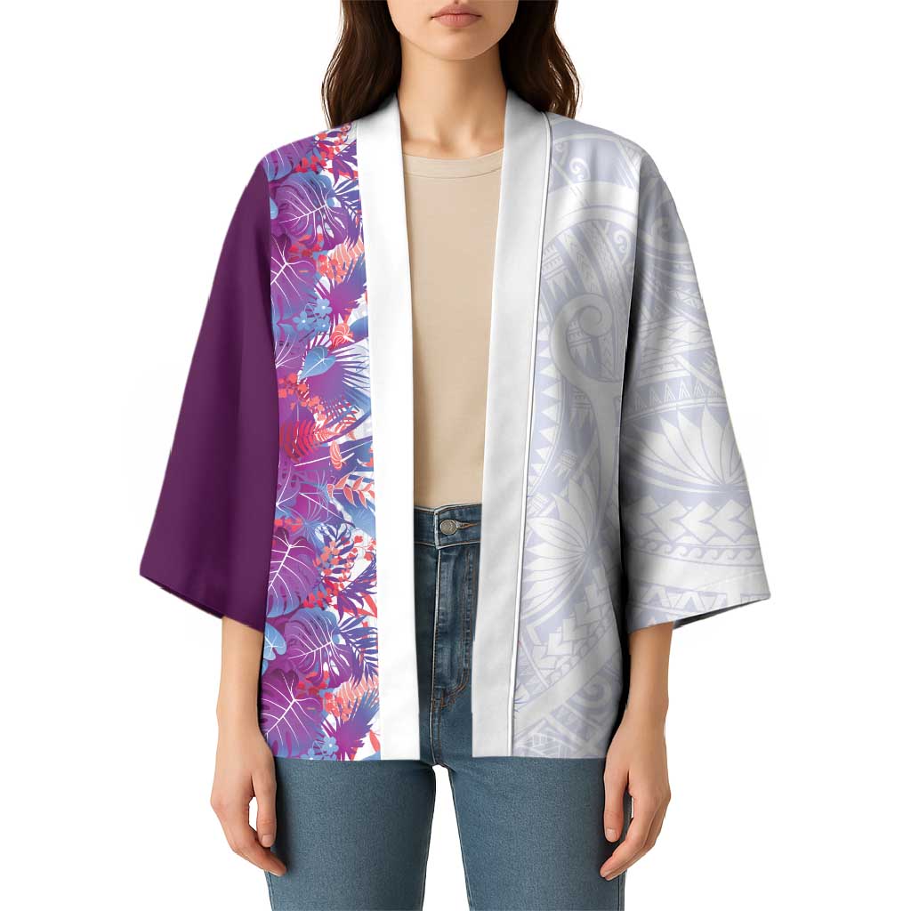 Hawaii Tropical Plant Poni Kimono Vibrant Polynesian Pattern