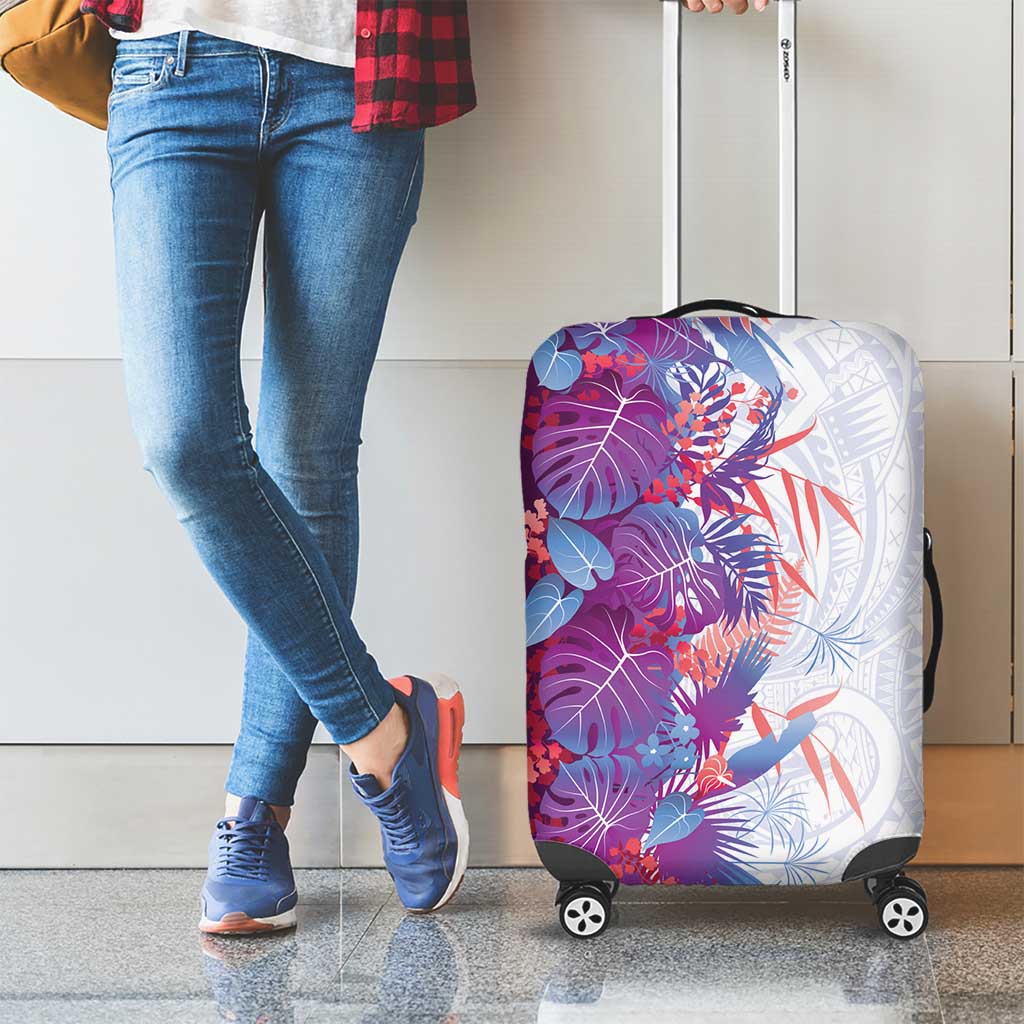 Hawaii Tropical Plant Poni Luggage Cover Vibrant Polynesian Pattern