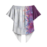 Hawaii Tropical Plant Poni Off Shoulder Wrap Waist Top Vibrant Polynesian Pattern LT01 - Polynesian Pride